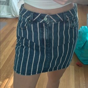 PacSun striped mini jean skirt